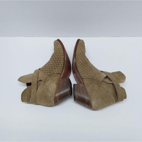 FREE PEOPLE Venture Suede Woven Leather Ankle Bootie Size 7 - Picture 6 of 11